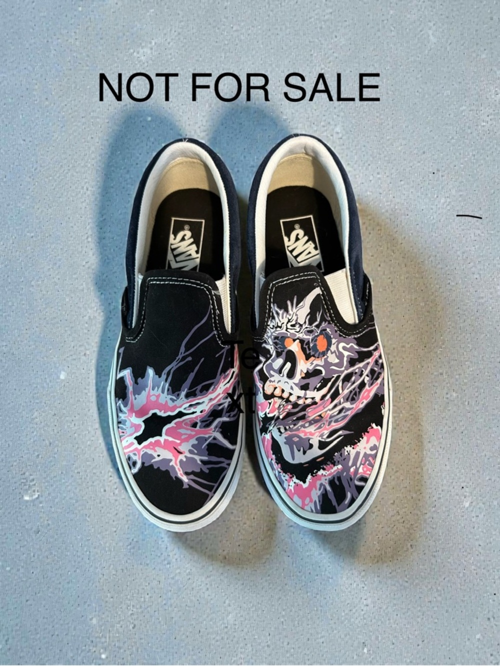 Vans Classic Slip On Zap Dress Blues Skull Brand New #skater NOT FOR SALE
